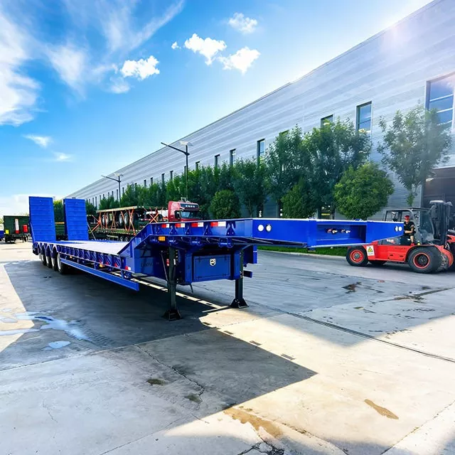 Semi-Trailer Lowbed Gooseneck sing bisa dicopot